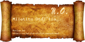 Miletits Otília névjegykártya